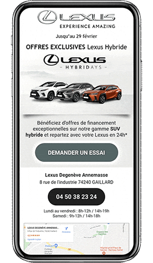 Campagne drive to store pour l'enseigne Lexus Hybride